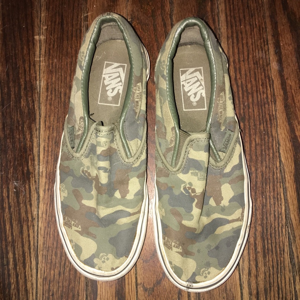 Camo Vans slip ons